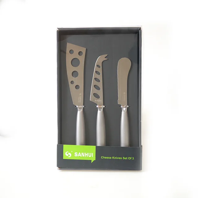 3 Piece Stainless Steel Handle Cheese Knife Set