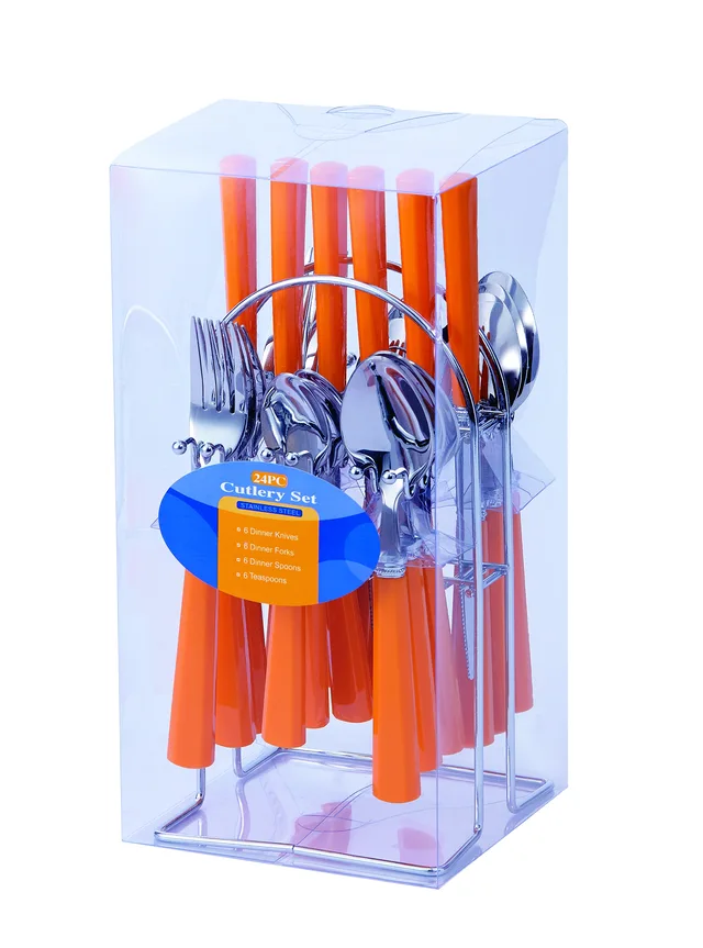 Stainless Steel Cutlery Set Chrome stand+PVC