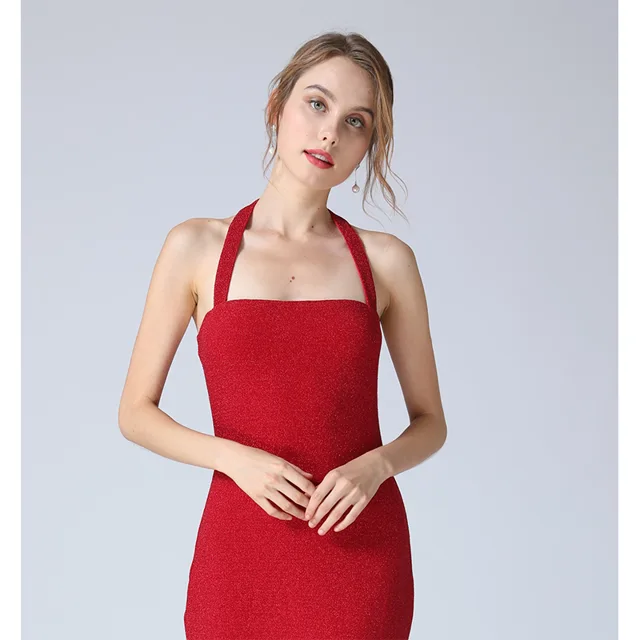 Women’s Halter backless evening dress