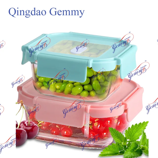 High borosilicate glass food container set with new lid