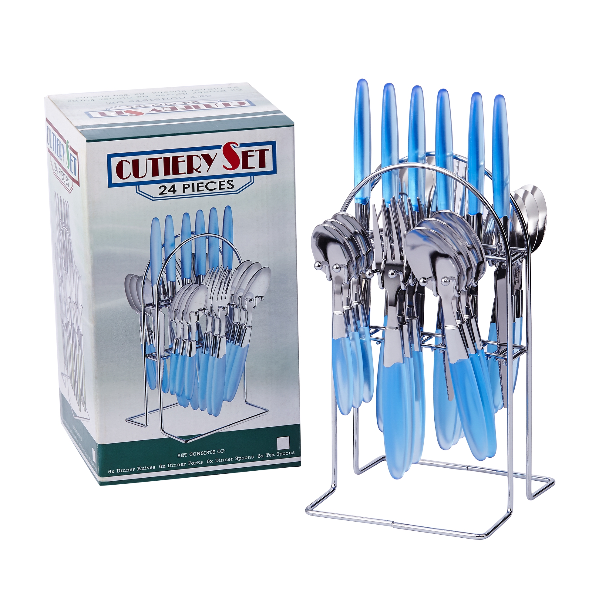 Stainless Steel Cutlery Set Chrome stand+gift box