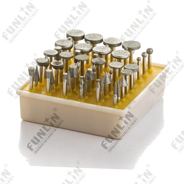 Electroplated diamond burr set