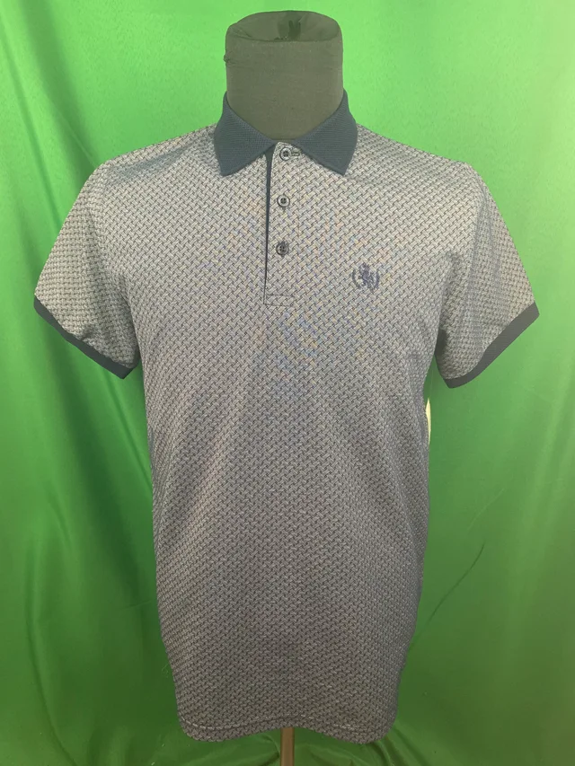 Qx19012 100% Cotton Jacquard Polo