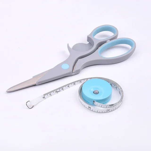 8-3/4" Sewing scissors with retractable tape