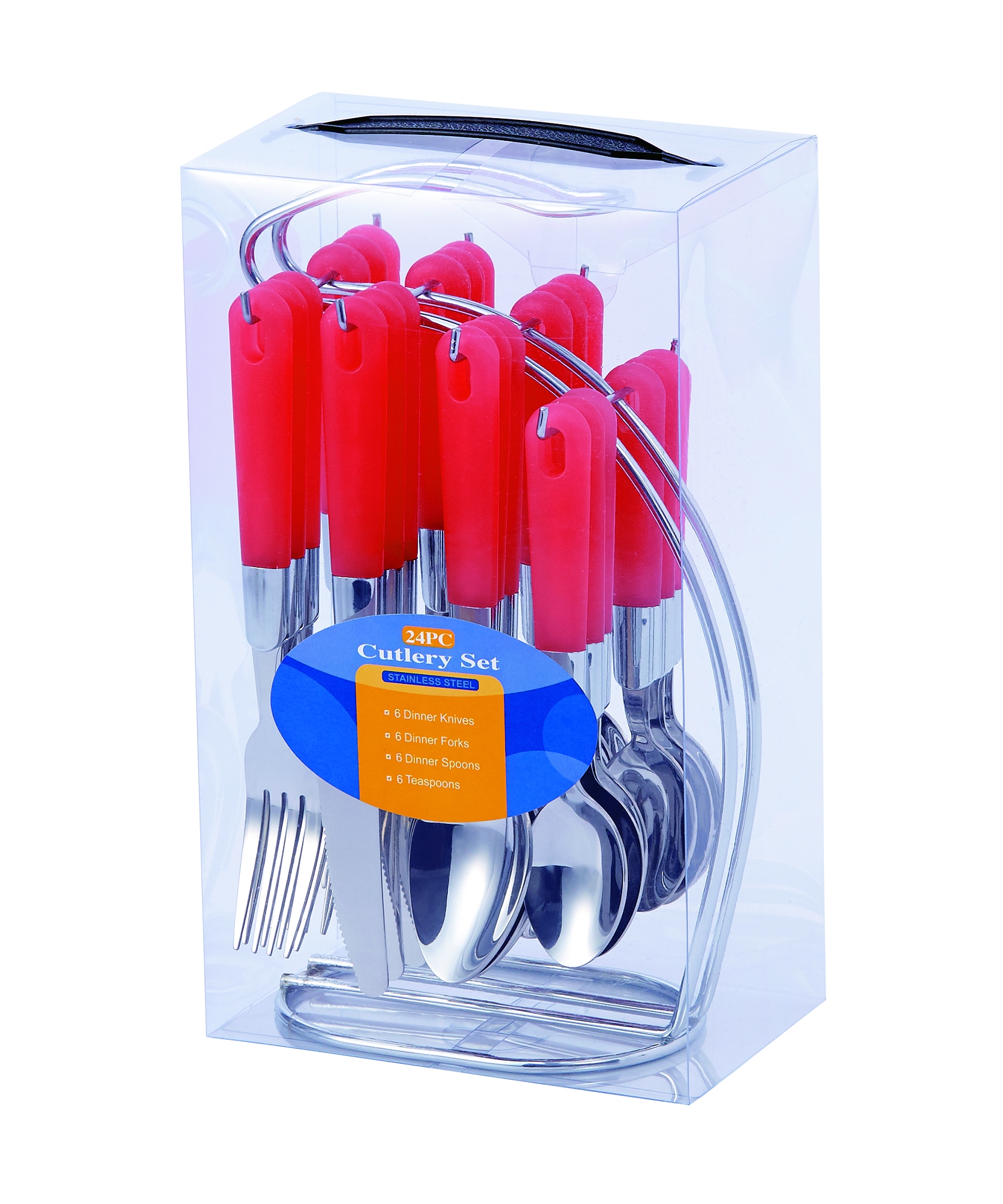 Stainless Steel Cutlery Set Chrome stand+PVC