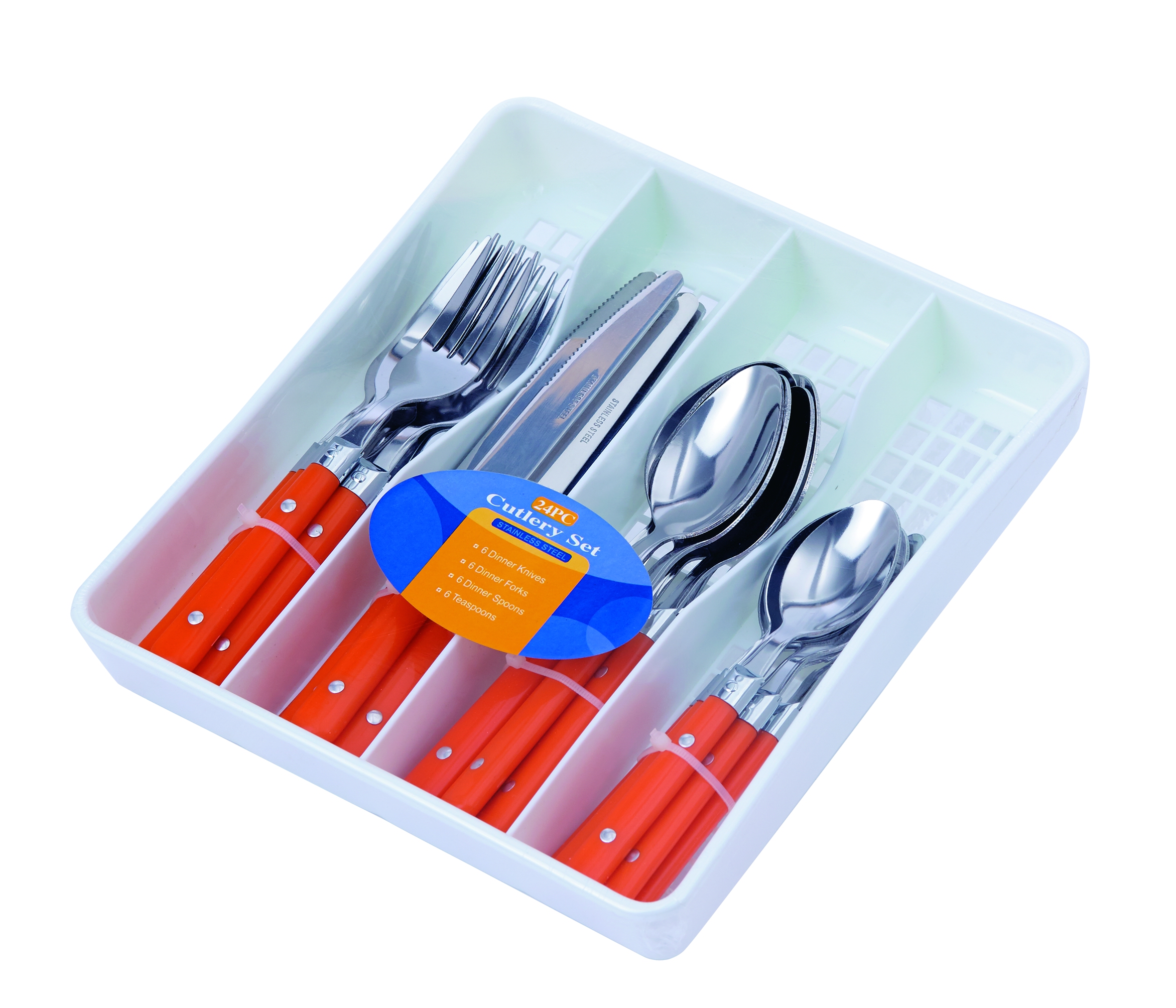 Stainless Steel Cutlery Set Plastic tray