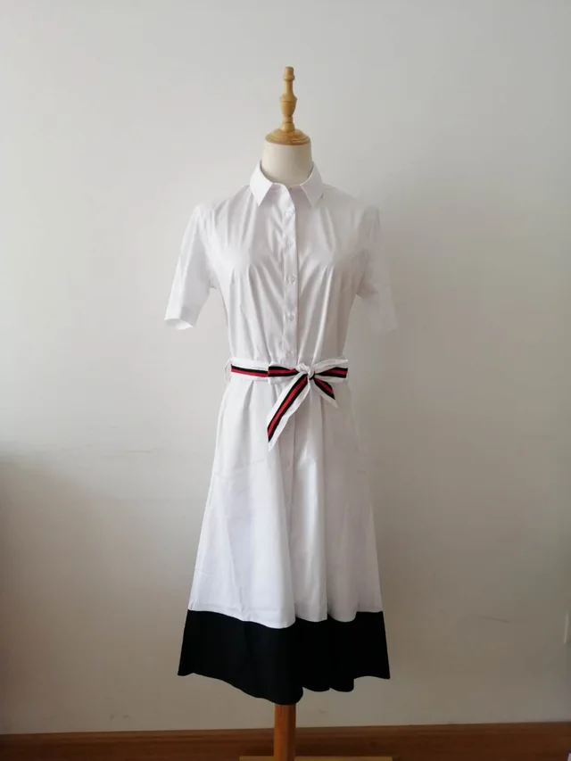 Women woven shirt dress, ladies unforim dress,