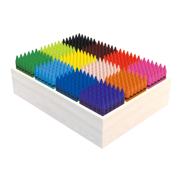 Jumbo wax crayons in wooden box