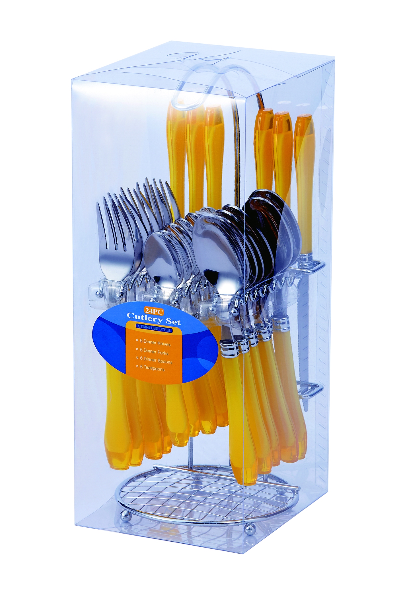 Stainless Steel Cutlery Set Chrome stand+PVC