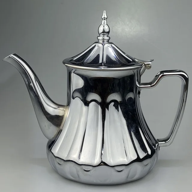 High quality Stainless steel Moroccan Coffee pot Metal Arabic Tea pot Chrome plated Gold Plated