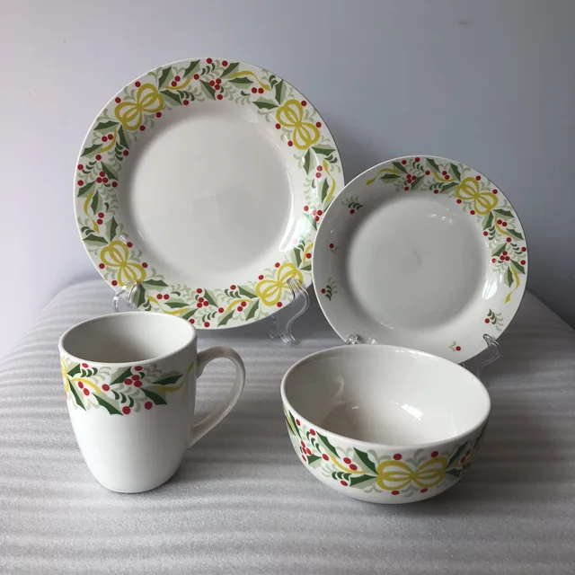 Porcelain X'mas Dinner Set With Decal