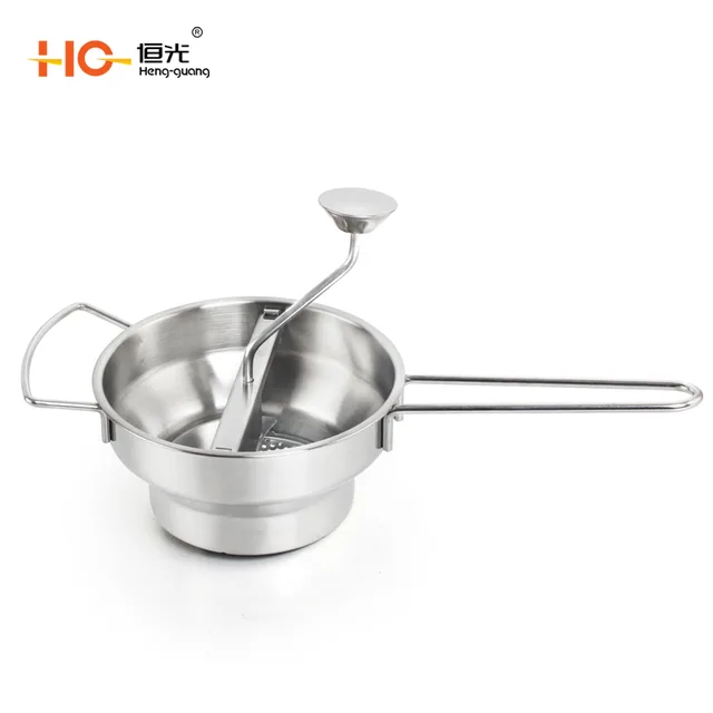 Heng Guang stainless steel rice paste funnel potato stirrer kitchen articles for mashed potato grinder detachable hand grinder