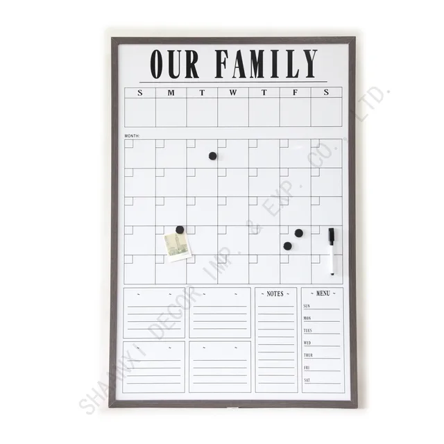 Magnetic monthly planner whiteboard
