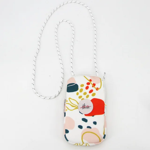 Fashion printing mobile phone bag messenger bag crossbody can hang neck exclusive printing design be brave