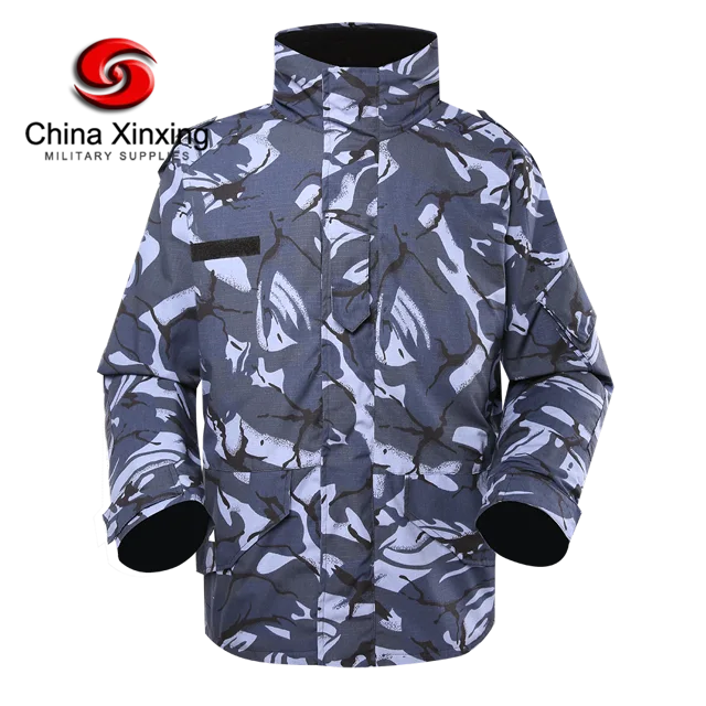 Navy Blue Camouflage Camouflage military winter fleece jacket
