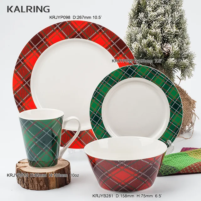 Ceramic tableware porcelain mug Christmas mug new bone china plate gift mug set