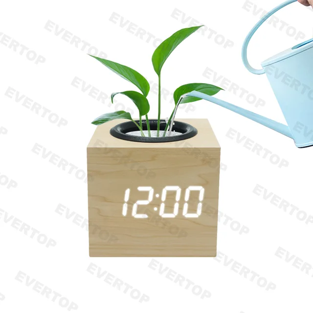 Wooden（MDF） Multifunctional Pen Holder with Alarm Clock ET526F