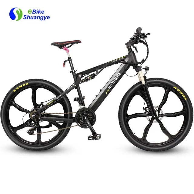 Electric bike with 26-inch magnesium alloy integrated wheel full suspension