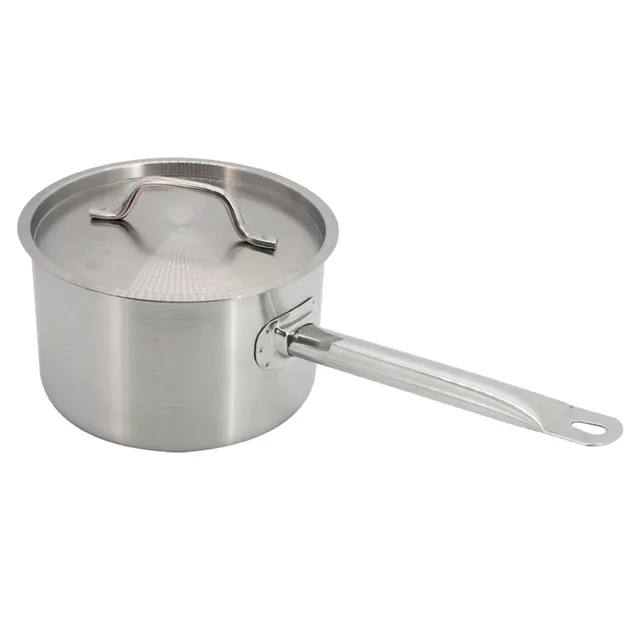 S/S Deep Sauce Pan W/Lid(Single Handle)-Sandwich Bottom