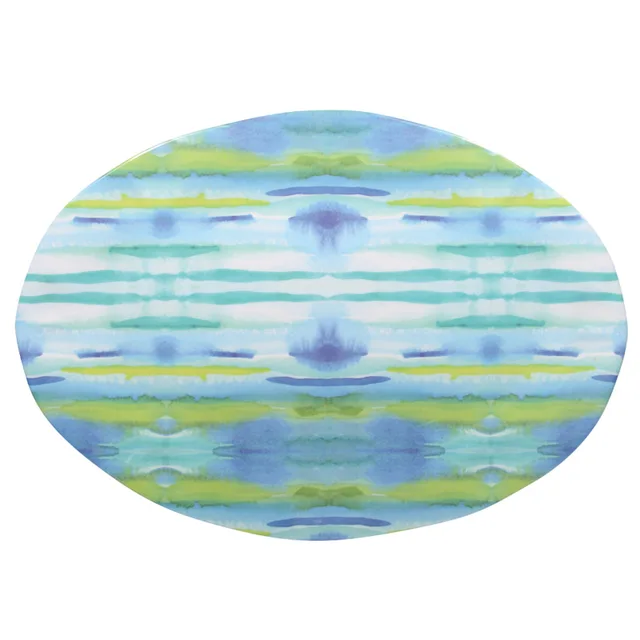 19"x 13.75" Scallop Hammered Oval Platter Melamine
