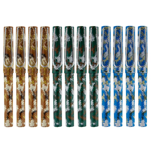 PM156 roller pen 0.5mm black ink camouflage barrel metal clip student office signature use