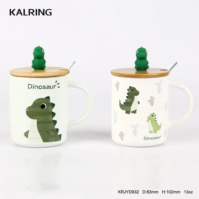 Gift mug with unicorn design with bamboo lid and spoon for gift for holiday
