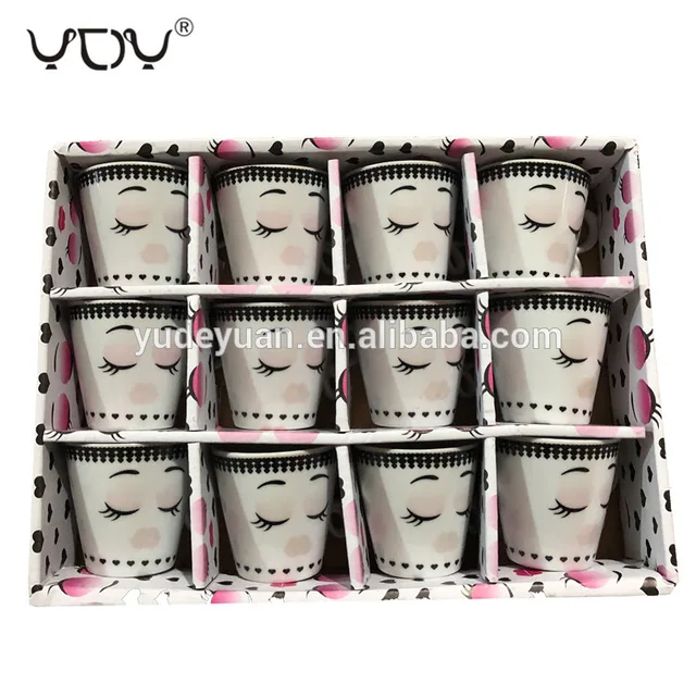 Funny Emoji Series Smiley porcelain tea coffee 12pcs mug gift set