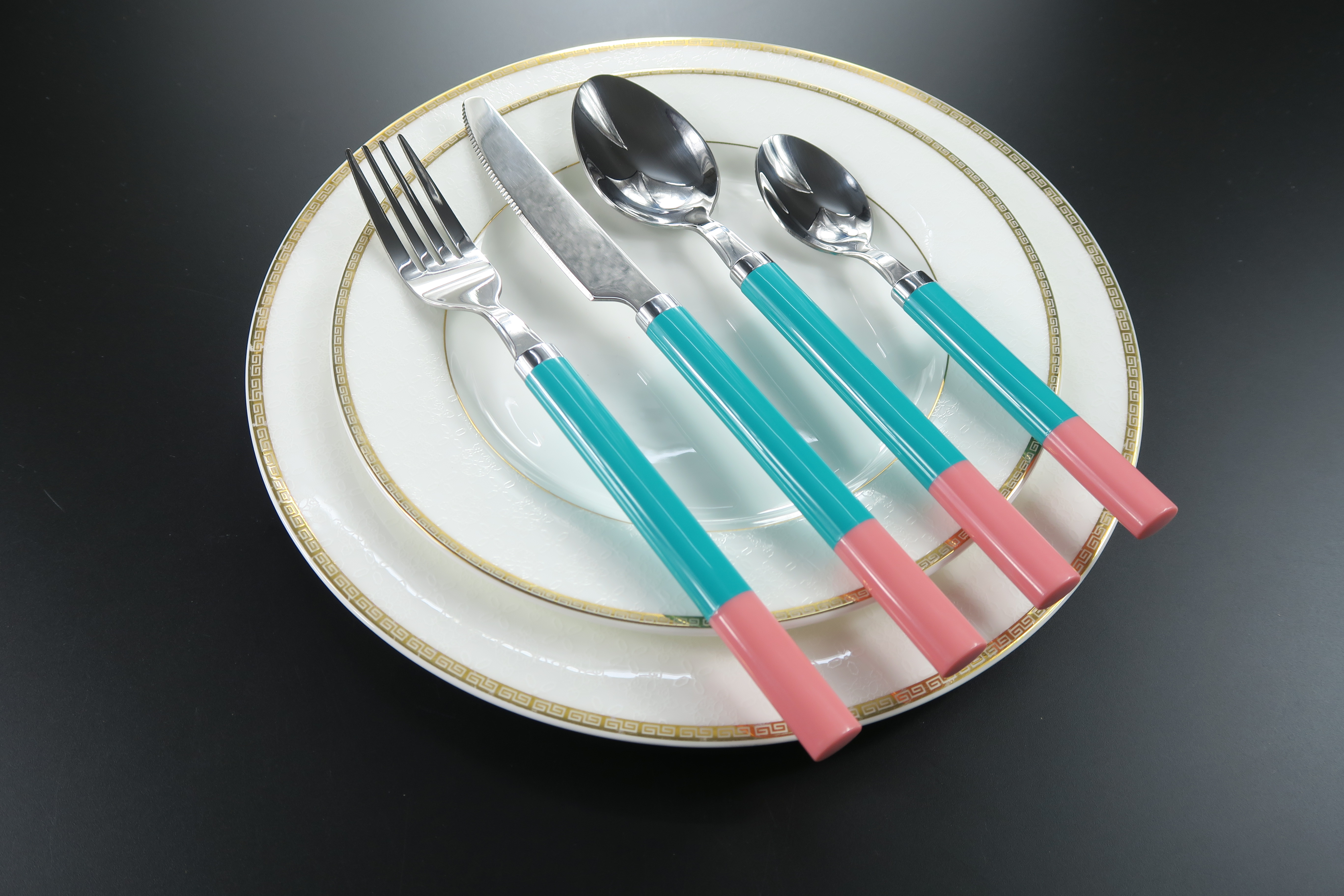 Stainless Steel Cutlery Set with Plastic Handle