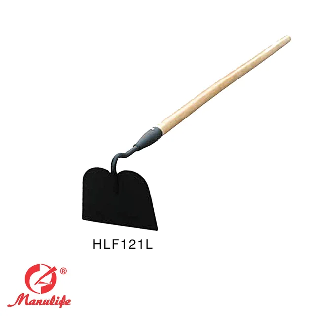 Garden hoe with wood handle
