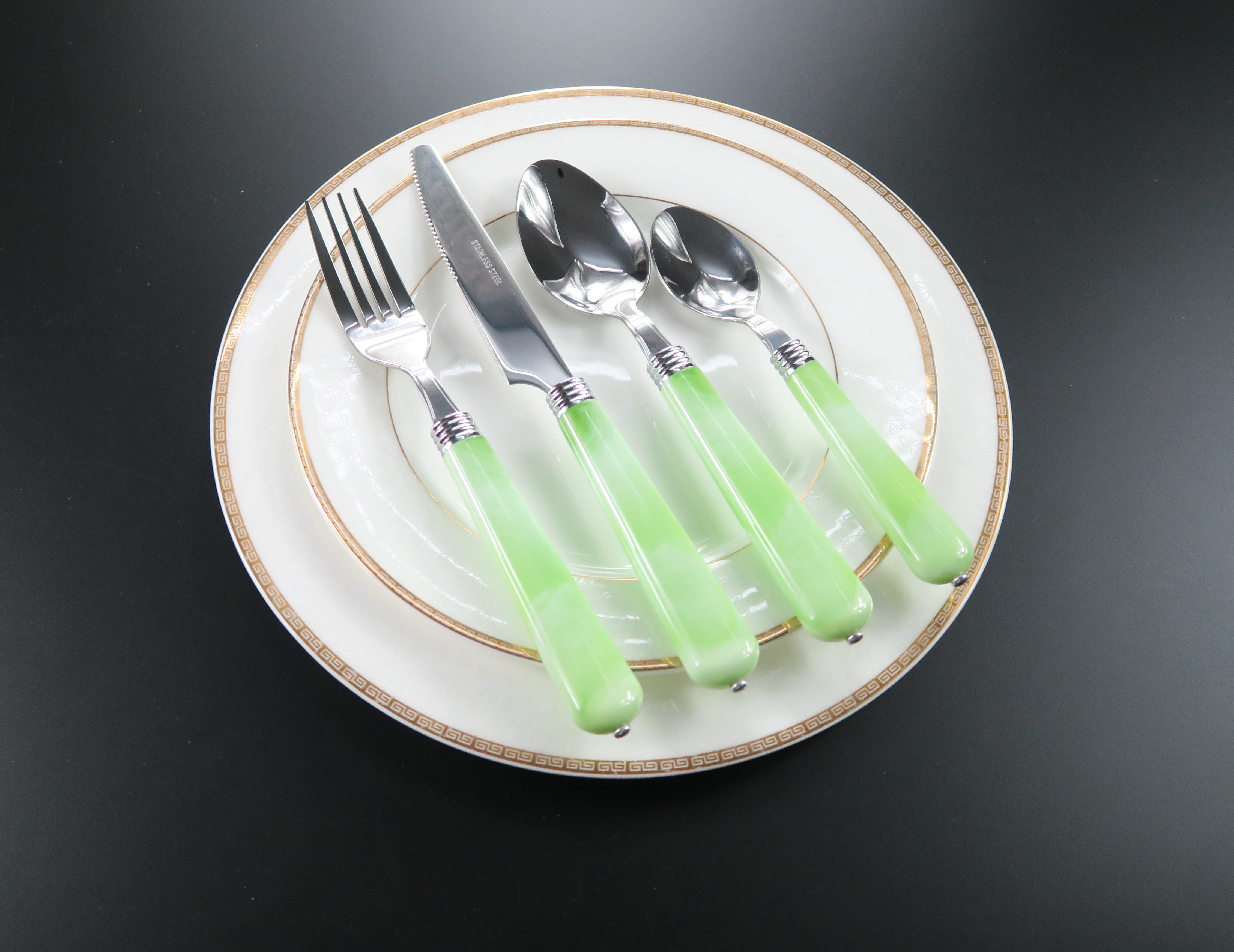 Stainless Steel Cutlery Set with Plastic Handle