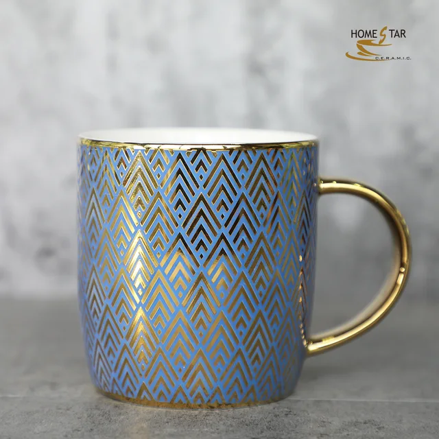 12oz barrel shape gold electroplate mug