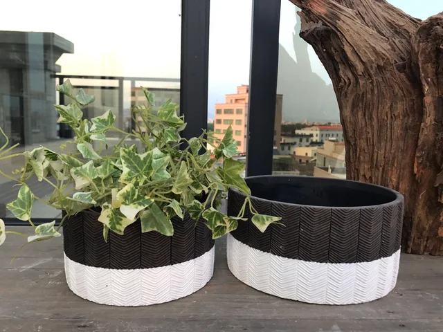 Cement flower pot