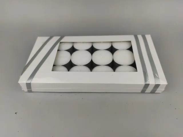 S/18 8hrs white tealights in aluminium cup