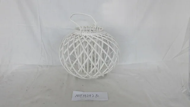 Willow handmade lantern WIth handle and grass