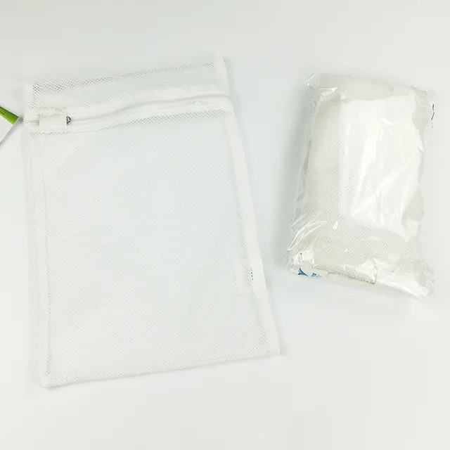 Custom zipper washing pouch eco large mesh bag