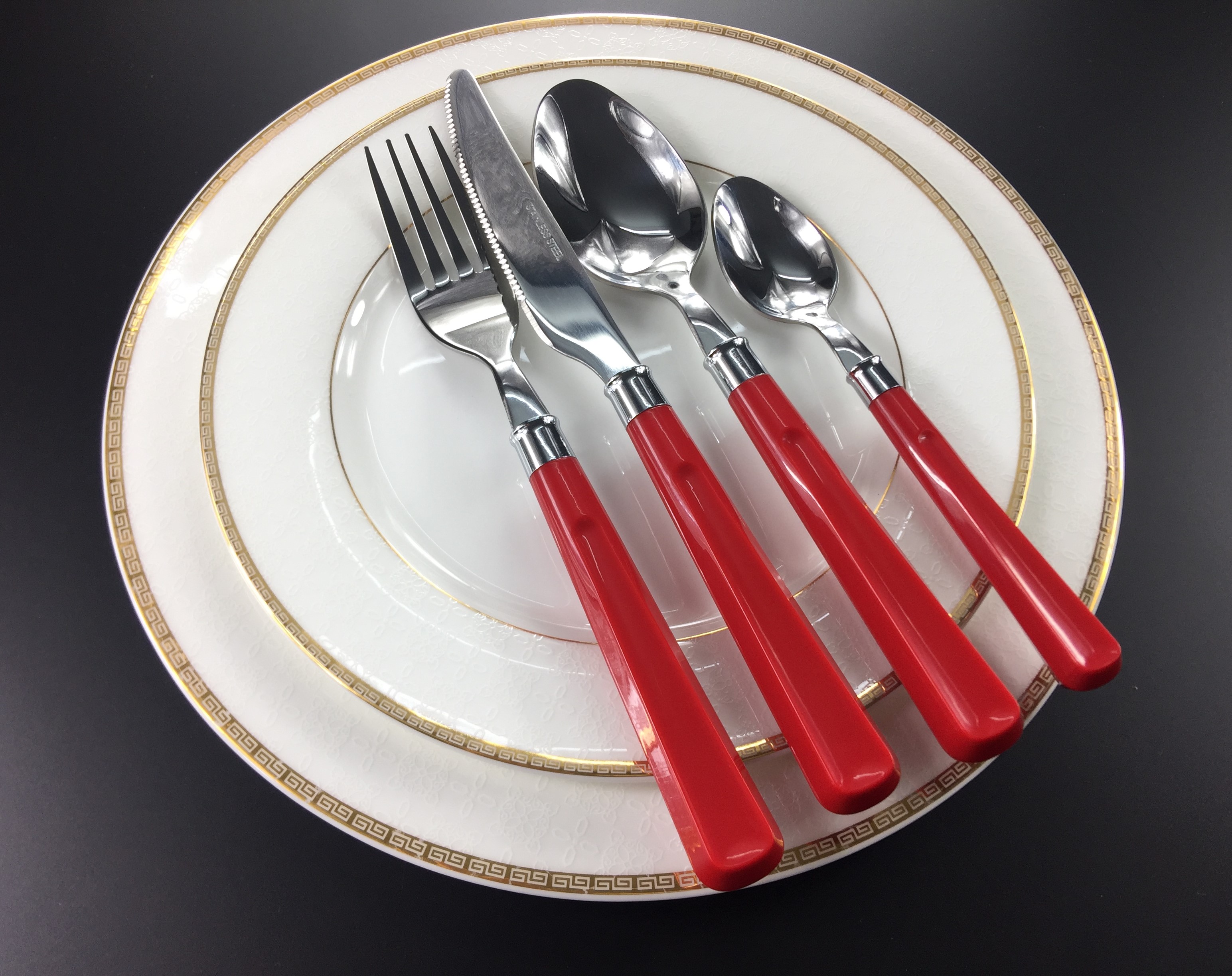 Stainless Steel Cutlery Set with Plastic Handle