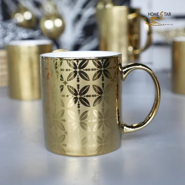 12oz can shape gold electroplate mug