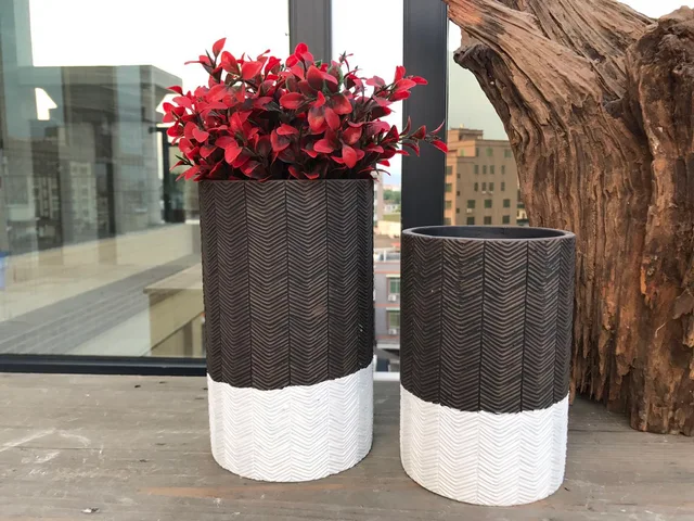Cement flower pot