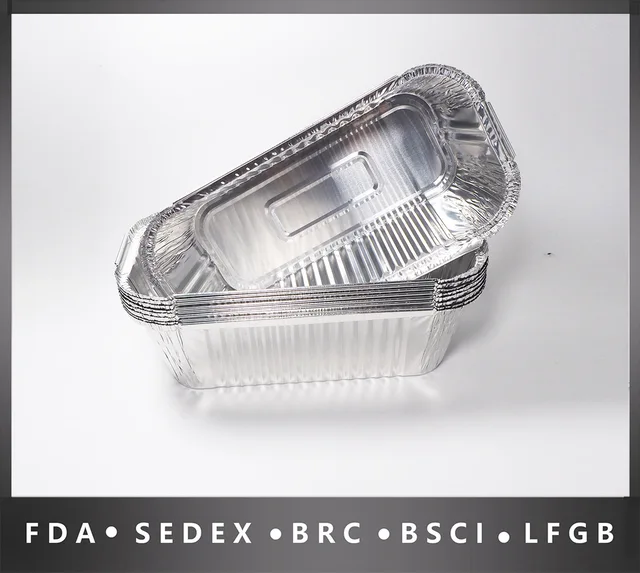Disposable Aluminum Oblong Foil Pans Containers 1500ml