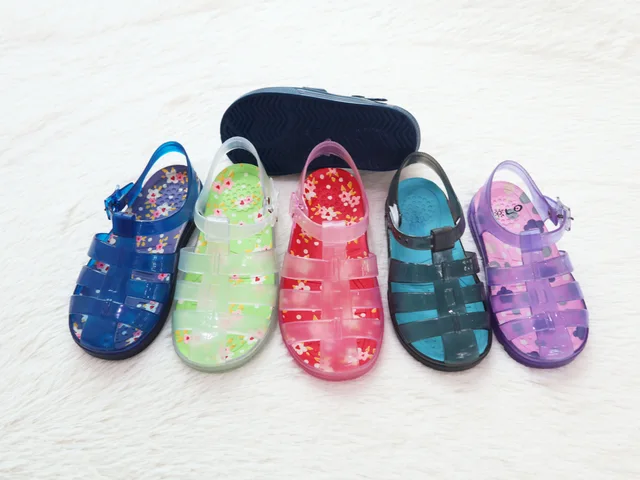 Transparent Kids Boys Girls Sandal Slippers With Glitter Strap