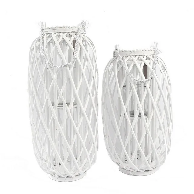 "1A2020 New design Custom Cheap Handmade lantern Wedding decoration candle ramadan christmas home decoration Indoor outdoor candle lantern christmas lantern with decoration candle holder lantern shandong linyi linshu bamboo Willow