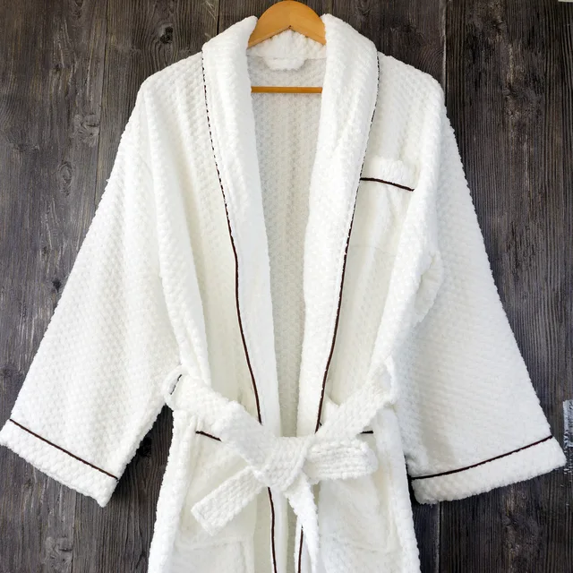 China Supplier 100% Cotton Jacquard Weave Terry Bathrobe