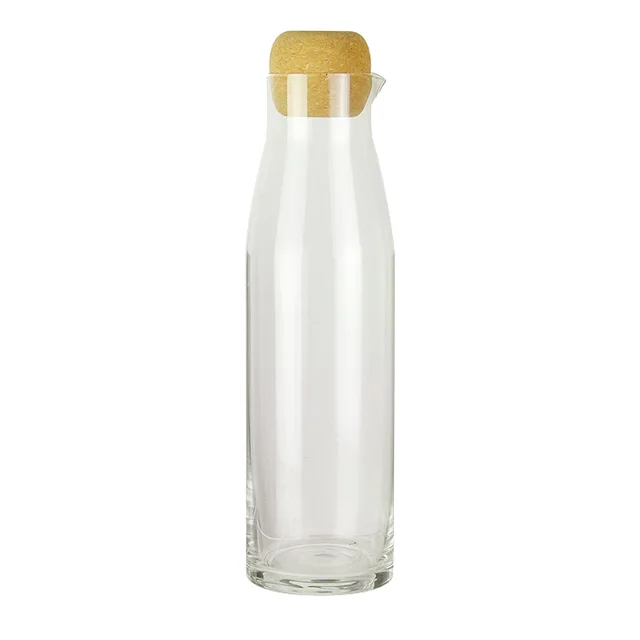 Water carafe, cork stopper and glass carafe