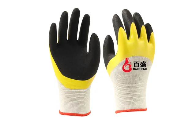 Latex/ nitrile sandy palm coating glove