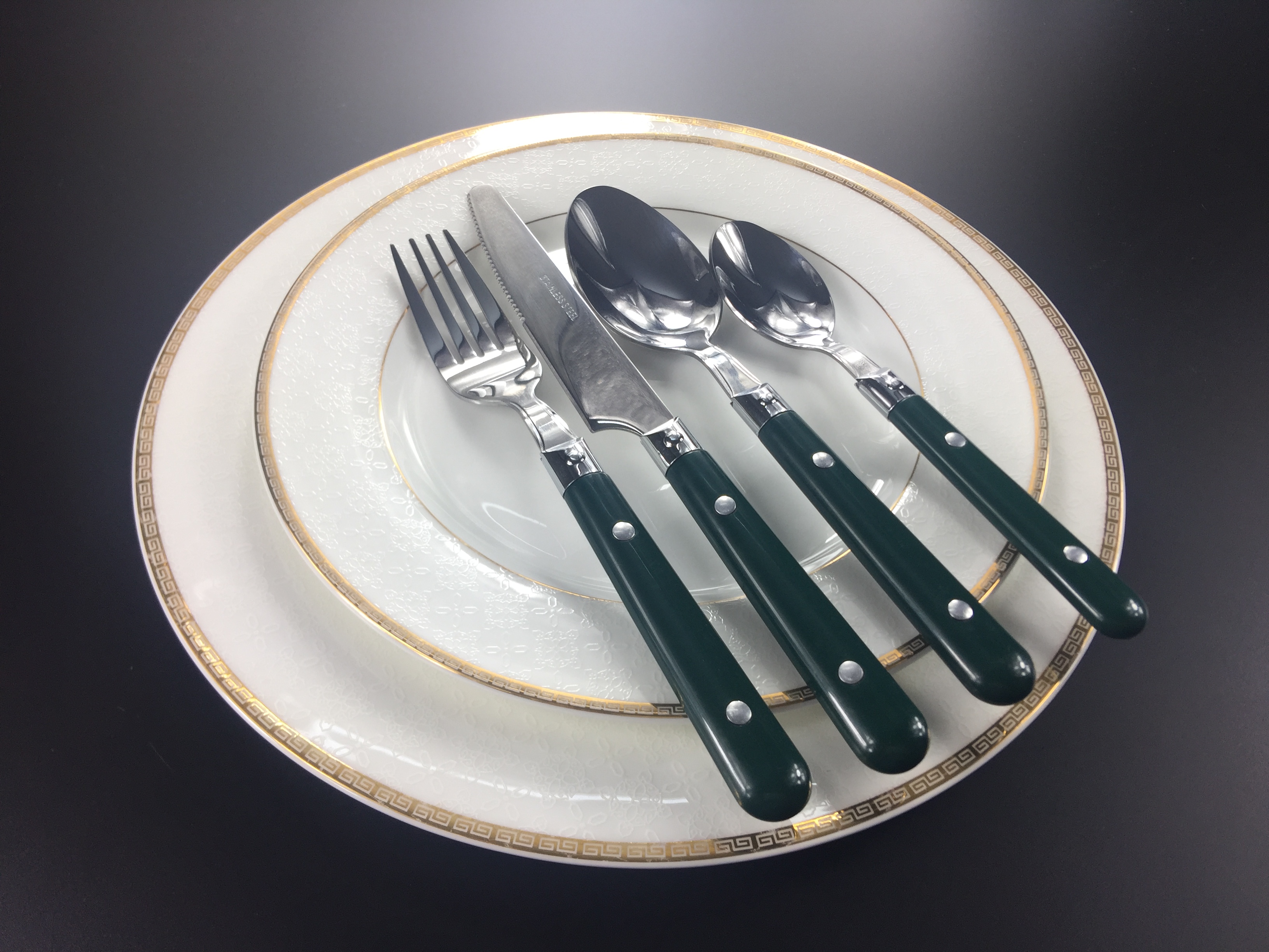 Stainless Steel Cutlery Set with Plastic Handle