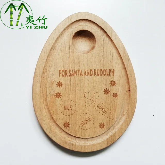 Cute Shape laser engrove Beech bread board，rubber wood printing bread board