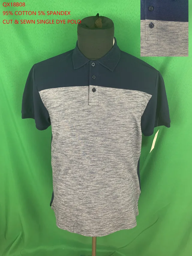 Qx18b08 Cotton Spandex Cut & Sewn Single Dye Polo