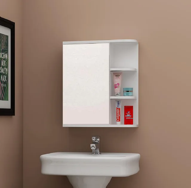 Bathroom Wall Mounted Wood Storage Rack Storage Shelf Cabinet