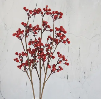 Artificial Spray Red Berry Pick For Home/Supermarket/Hotel/Resterrant/Airport/Window Show/Christmas Decoration