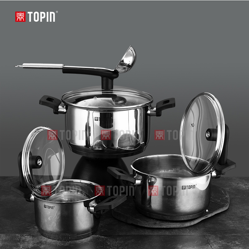 Topin stainless steel 7pcs pot set